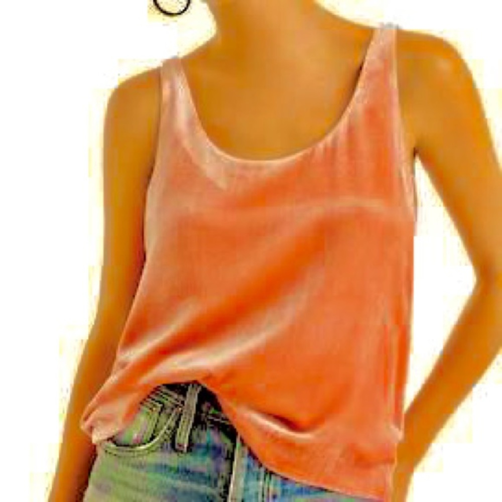 J Crew Velvet Tank Top in Copper Rose Size L
